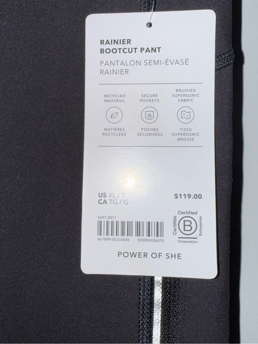 NWT Athleta Black Ranier Boot-Cut Pants Size XL - Picture 2 of 5